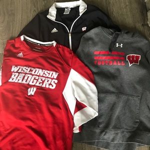 Wisconsin Badgers men's sweatshirts and zip up